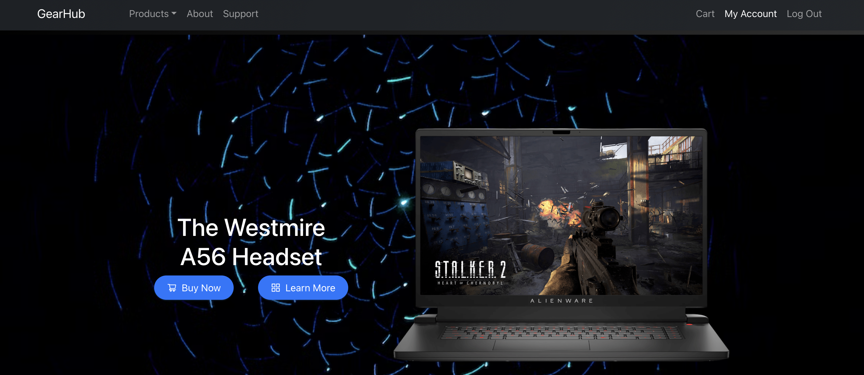 GearHub e-commerce site — product browse and AI shopping assistant chat